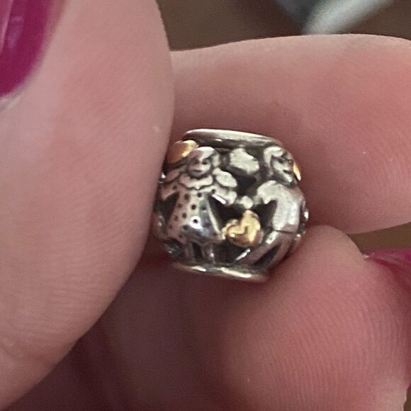 Authentic Pandora Two-Tone Family Forever Charm - Picture 1 of 3